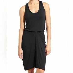 Athleta Daytrip Dress, Size S, Black Knit Knee Length Racerback